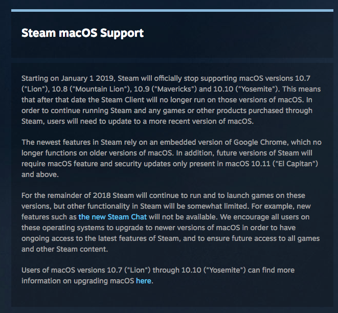 steam for old mac